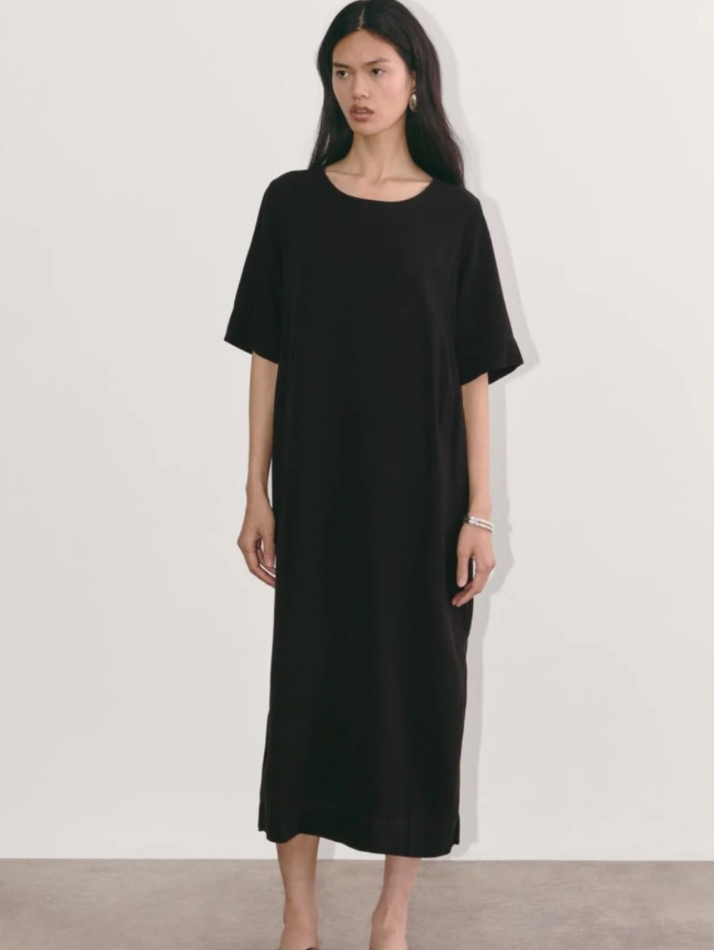 Everlane Black Maxi T-Shirt Dress